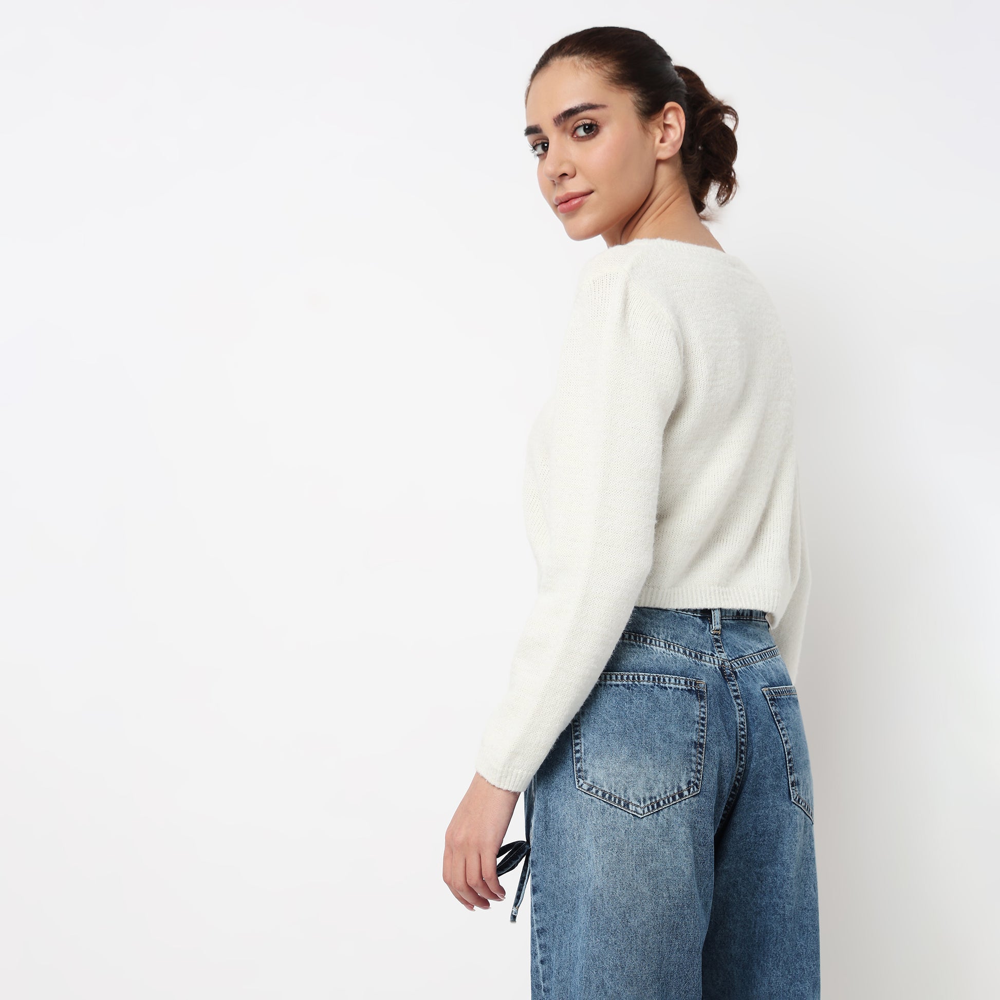 Flat Knit Cardigan Tops