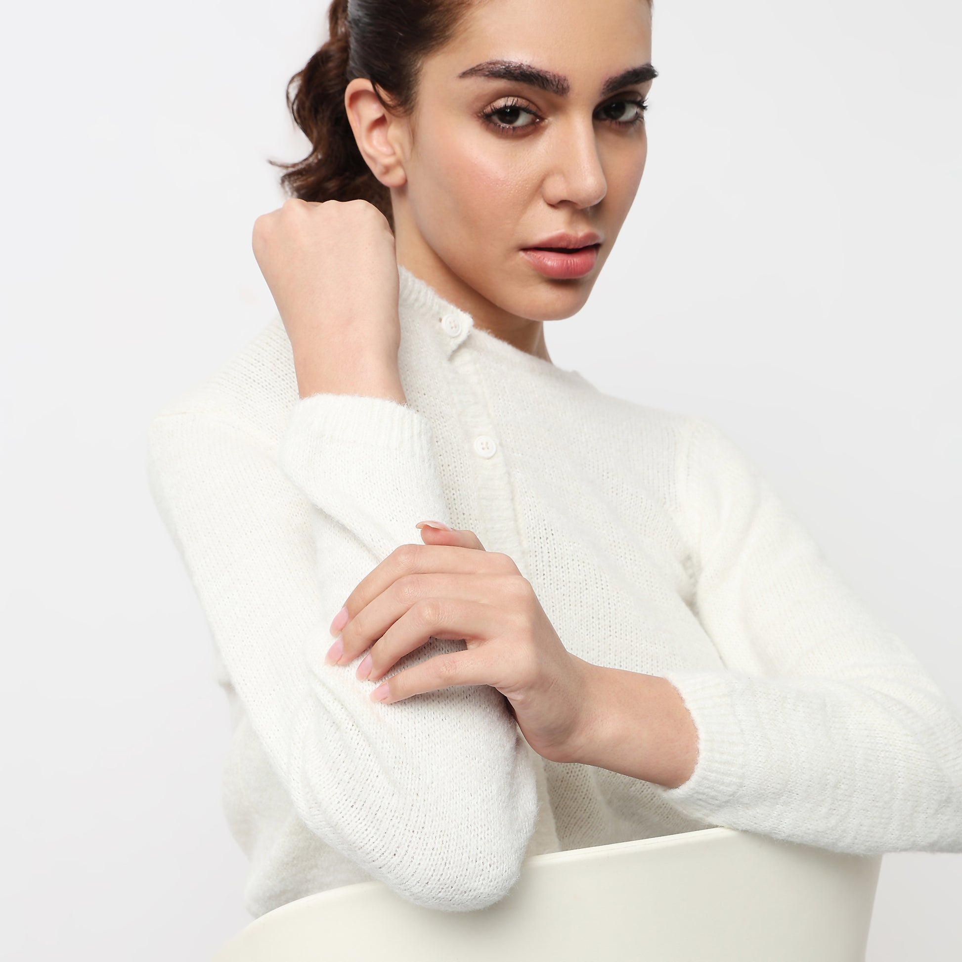 Flat Knit Cardigan Tops