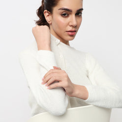 Flat Knit Cardigan Tops