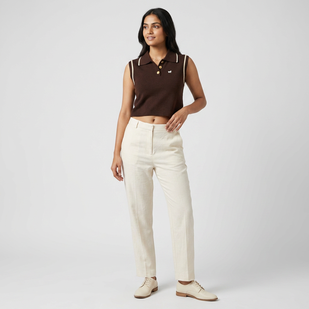 Solid Polo Neck Slim Sweater