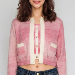 Knitted Ombre Full Sleeve Flat Knit Top