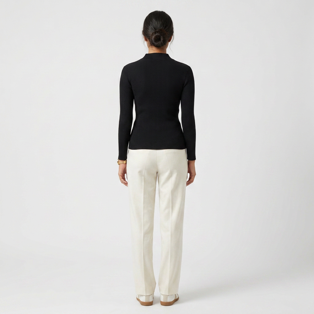 Solid Turtle Neck Slim T-Shirt