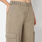 Regular Fit Solid High Rise Cargos