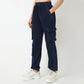 Regular Fit Solid Full Length Mid Rise Pants