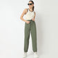 Regular Fit Solid Full Length High Rise Pants