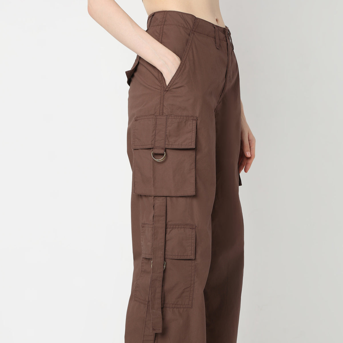 Relaxed Fit High Rise Cargos