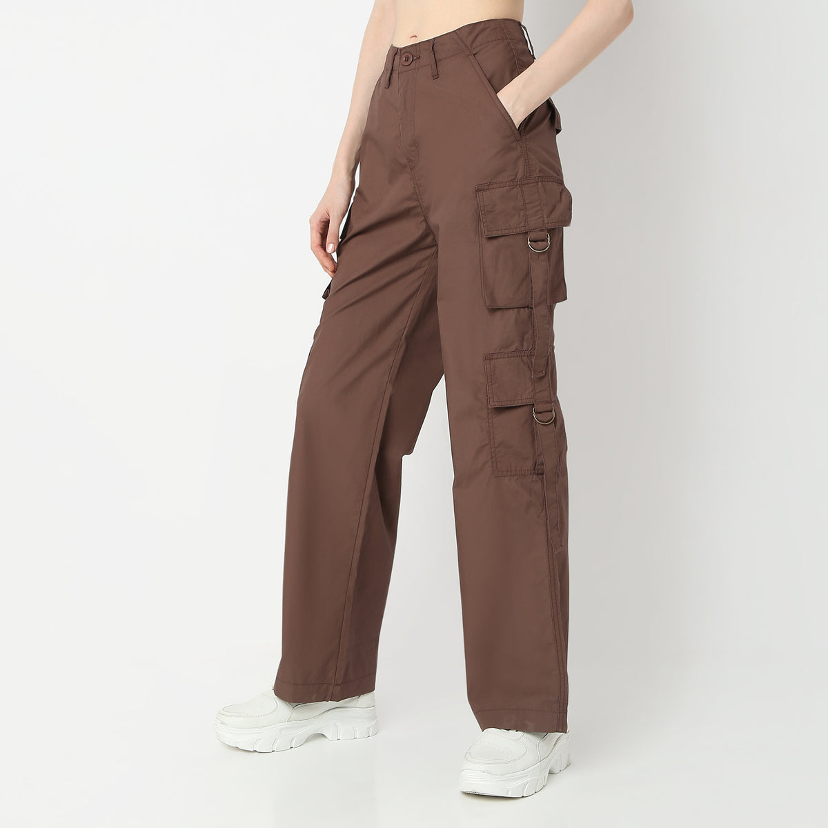 Relaxed Fit High Rise Cargos