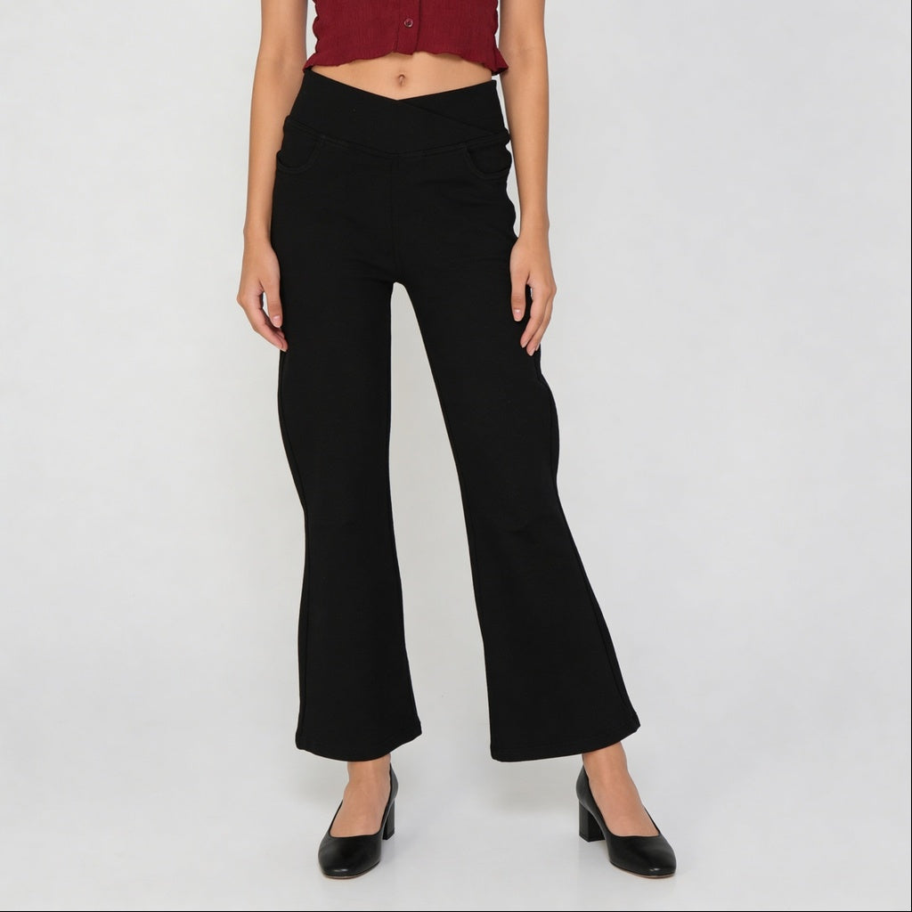 Solid Full-Length All-Day Comfort Boot Cut Jeans