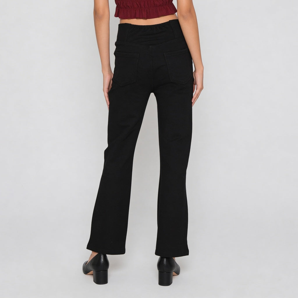 Solid Full-Length All-Day Comfort Boot Cut Jeans