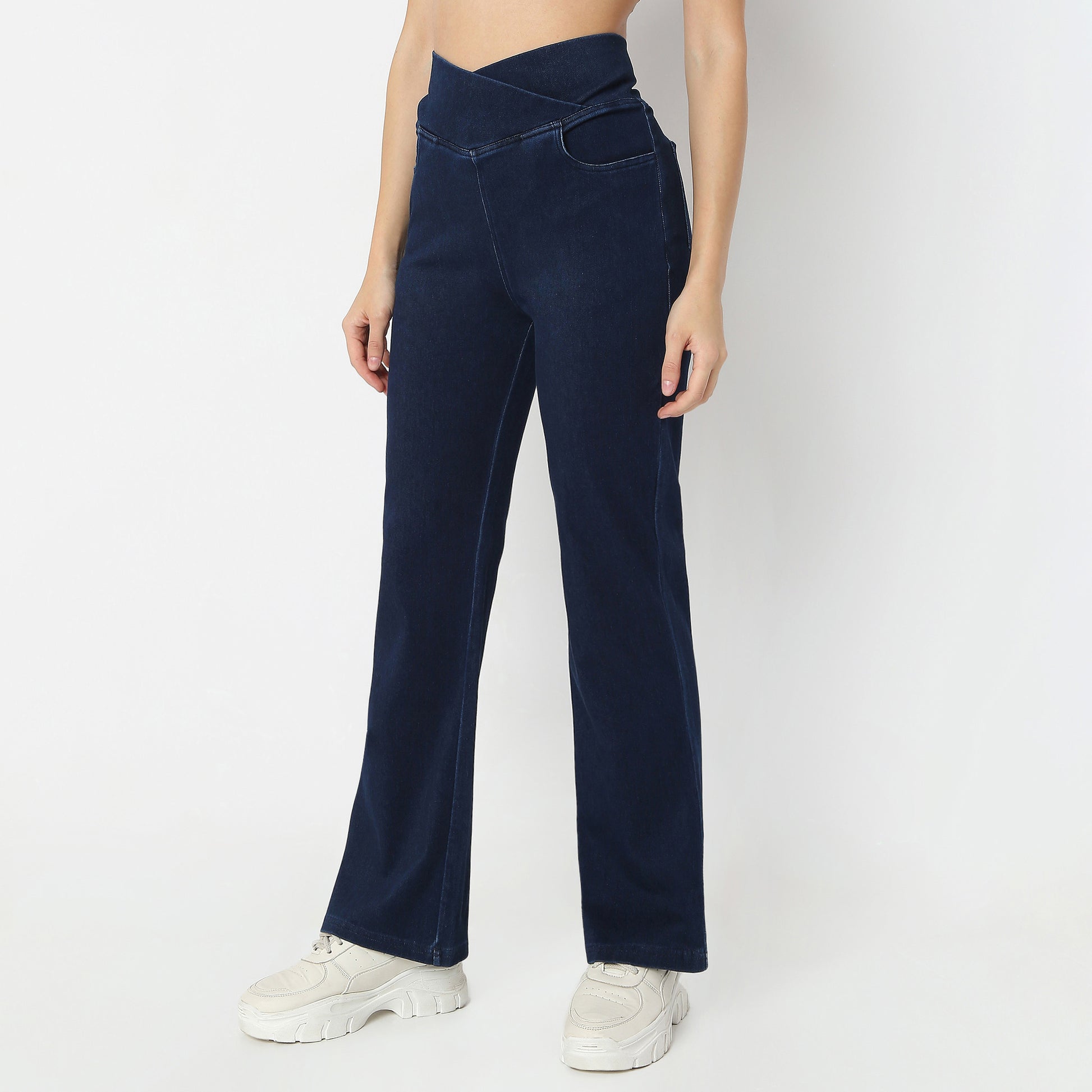 Solid Full-Length All-Day Comfort Boot Cut Pants