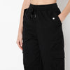 Relaxed Fit Solid Ankle Length High Rise Pants