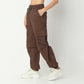 Relaxed Fit Solid Ankle Length High Rise Pants