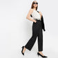 Relaxed Fit Solid Ankle Length High Rise Pants