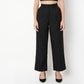 Relaxed Fit Solid Ankle Length High Rise Pants