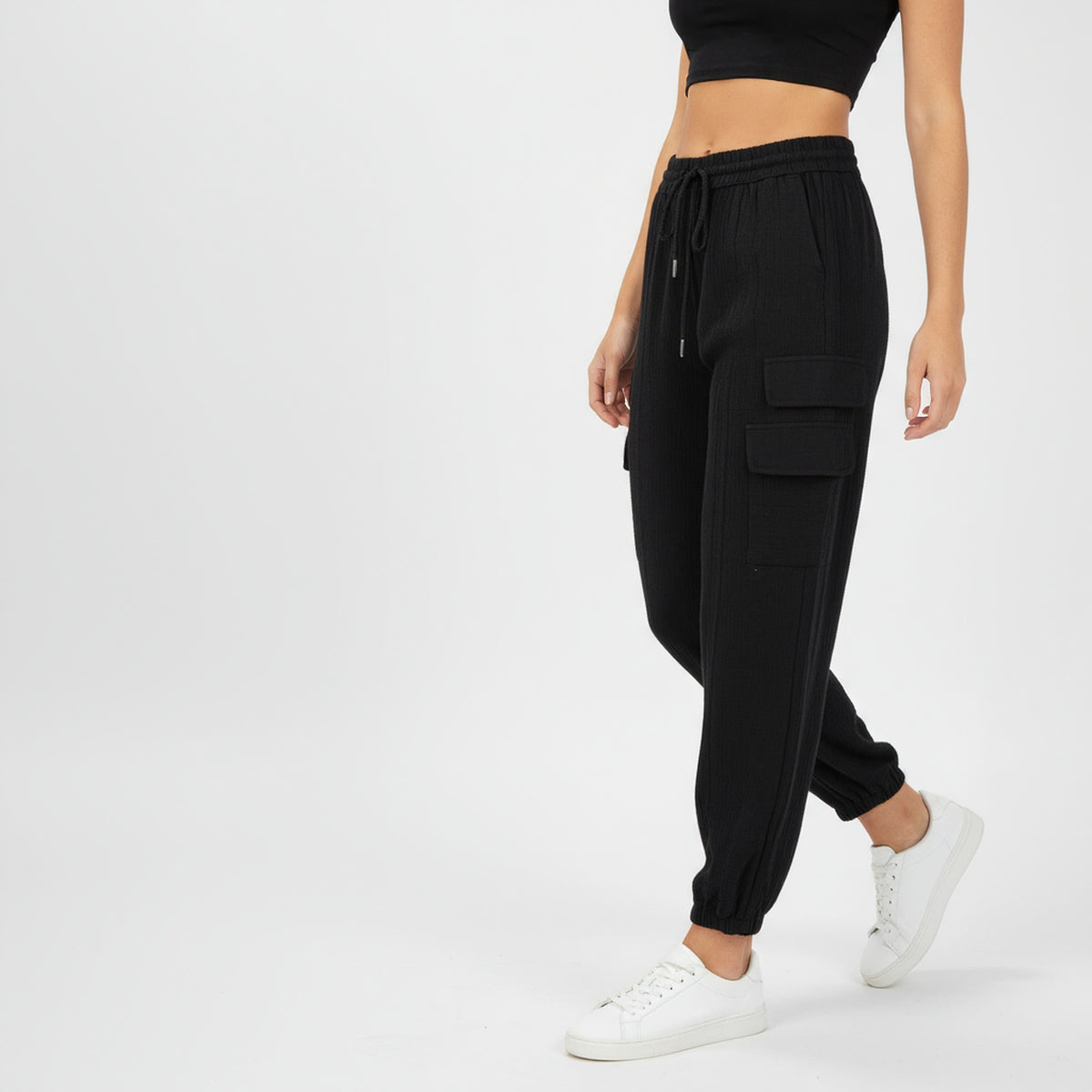 Cotton High Rise Joggers