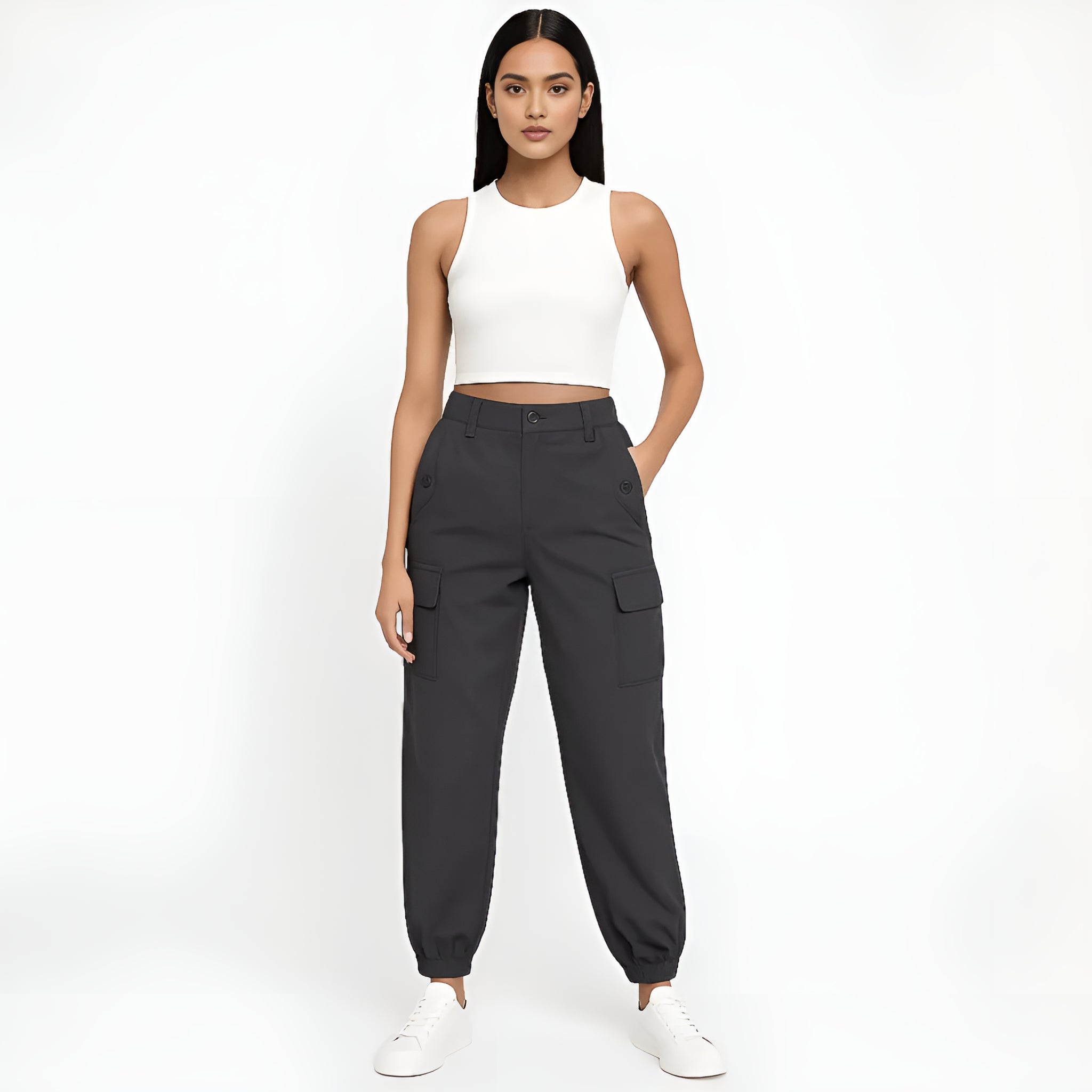 Buy Solid Pants With Flap Pockets - Style Union