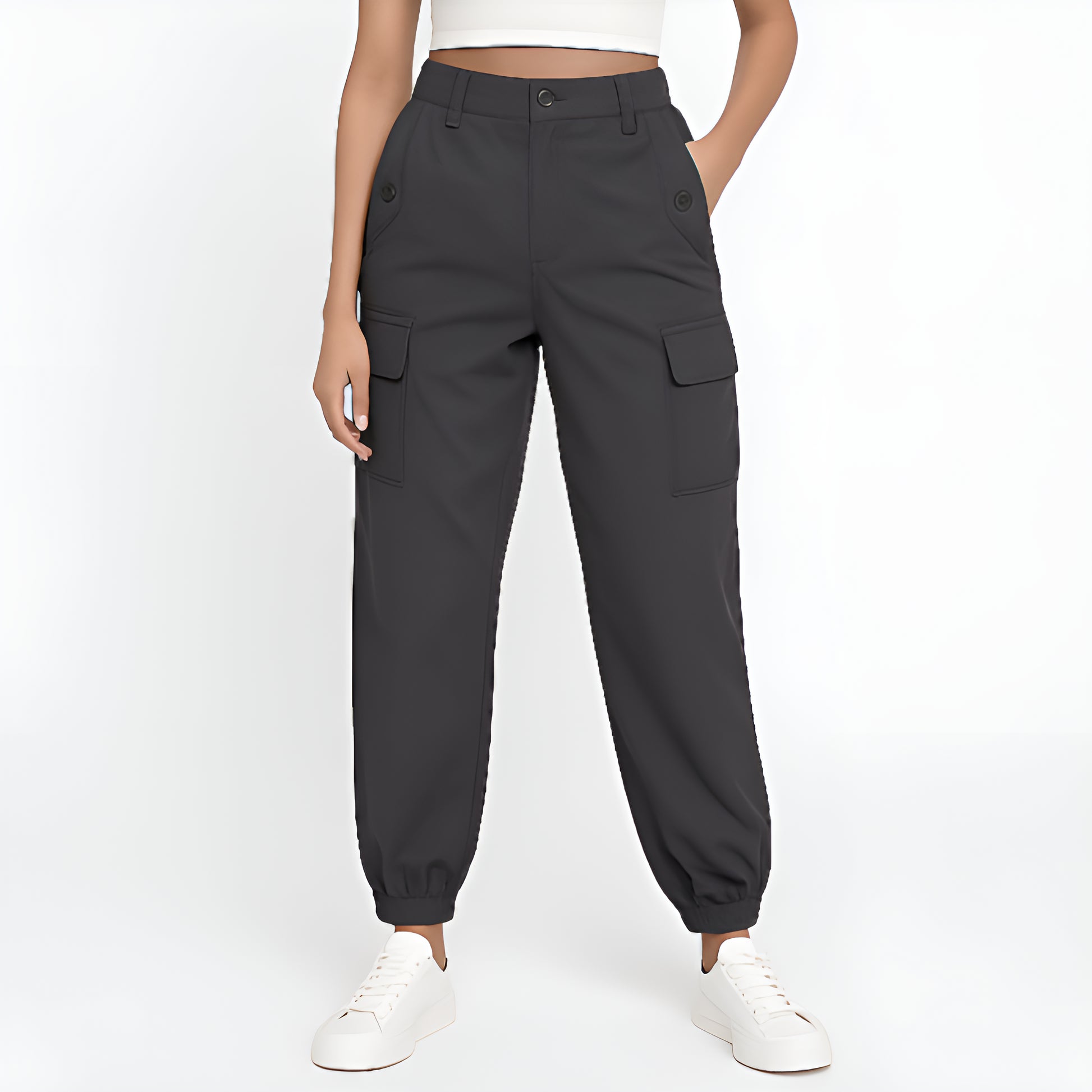 Buy Solid Pants With Flap Pockets - Style Union