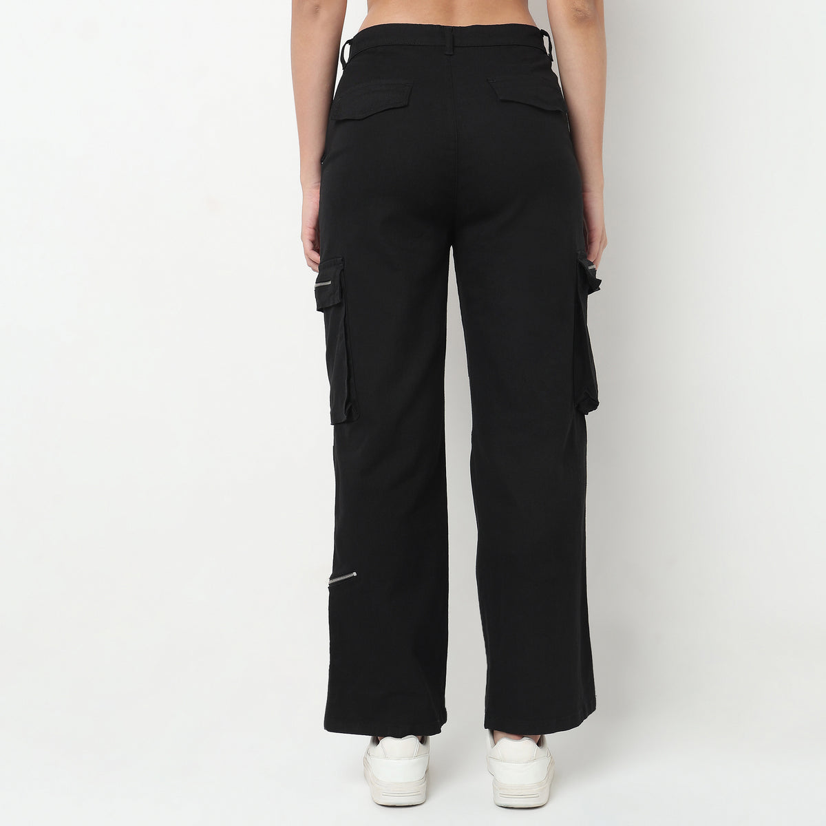 Buy Women Relaxed Fit Solid Ankle Length High Rise Pants  - Style Union