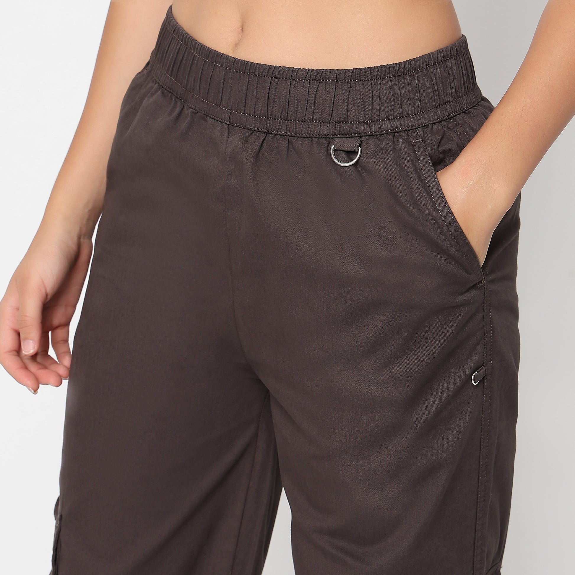 Betty Fashion Pants with Patch Pockets and Silver Rivet Detail