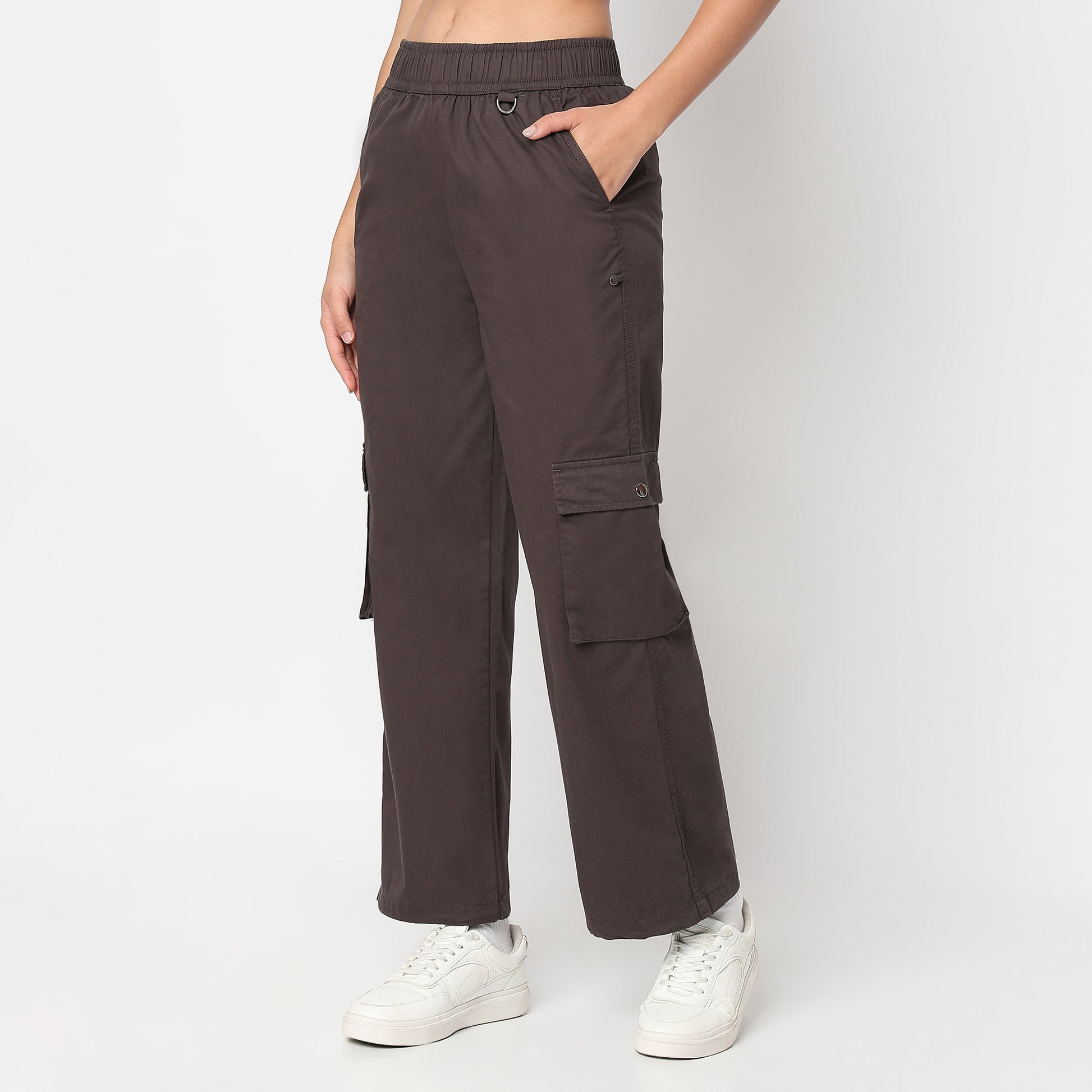 Betty Fashion Pants with Patch Pockets and Silver Rivet Detail