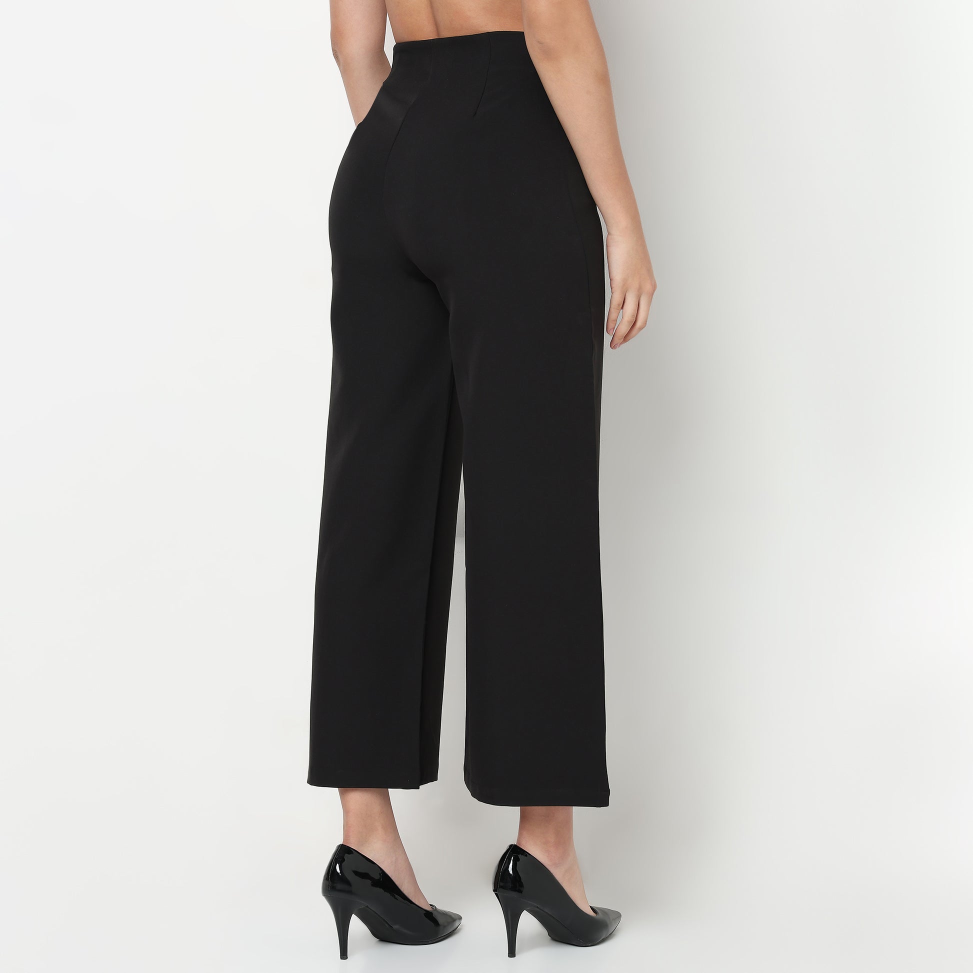Buy Women Straight Fit Solid Full Length High Rise Pants  - Style Union