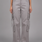 Cotton Solid High Rise Pants