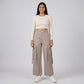 Cotton High Rise Pants With Strap Details on Pocket