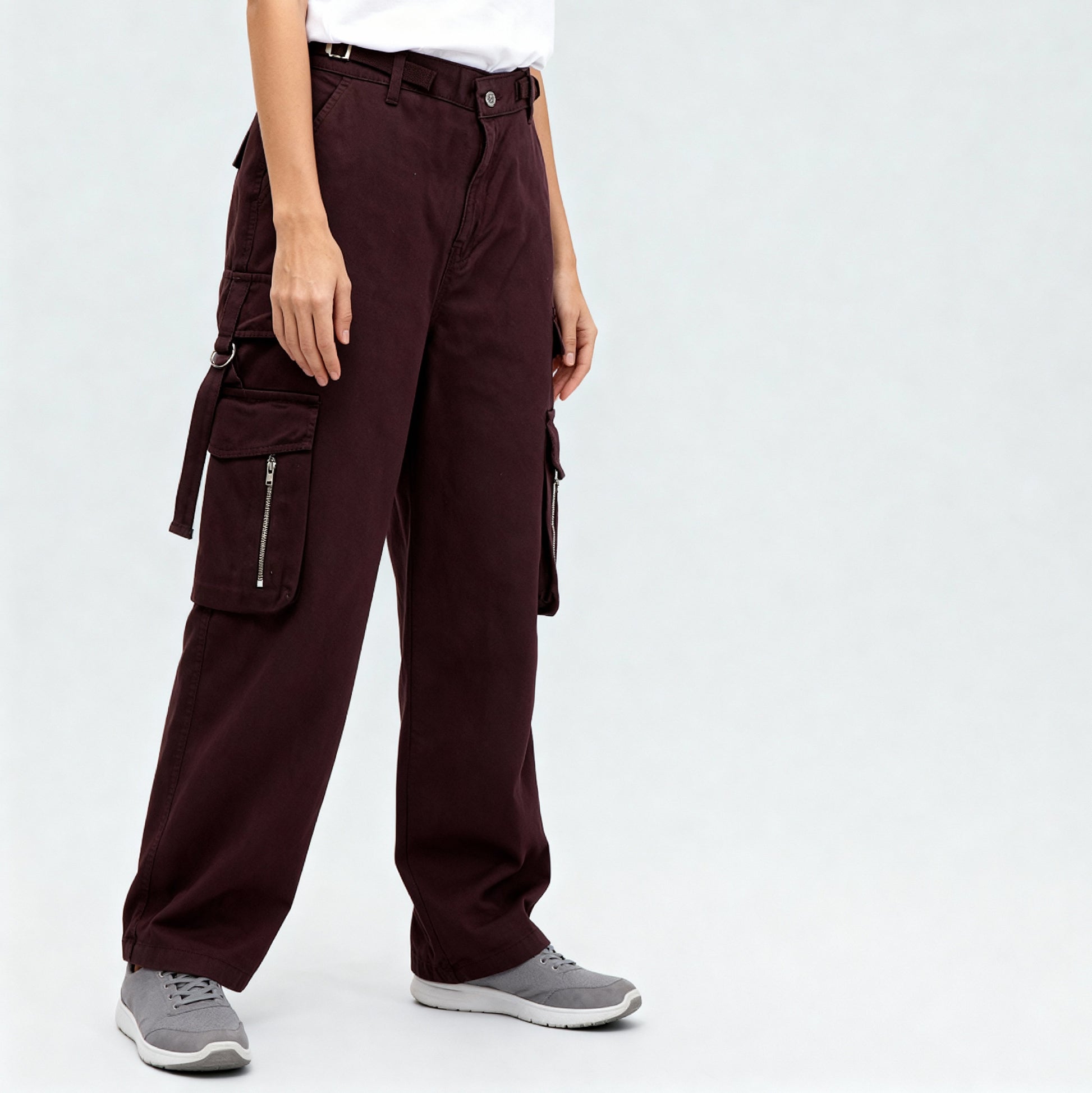 Solid Patch Pockets and Zippers Cargos