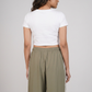 Cotton Solid High Rise Pants