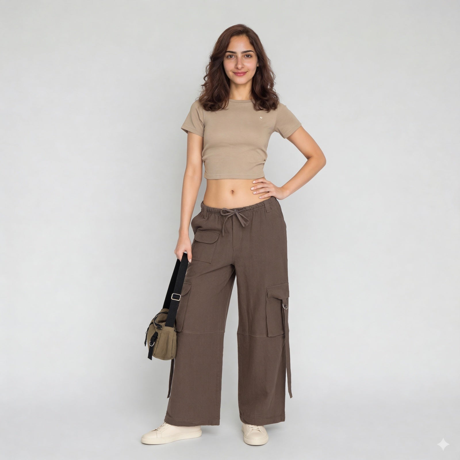 Cotton Ankle Length High Rise Pants