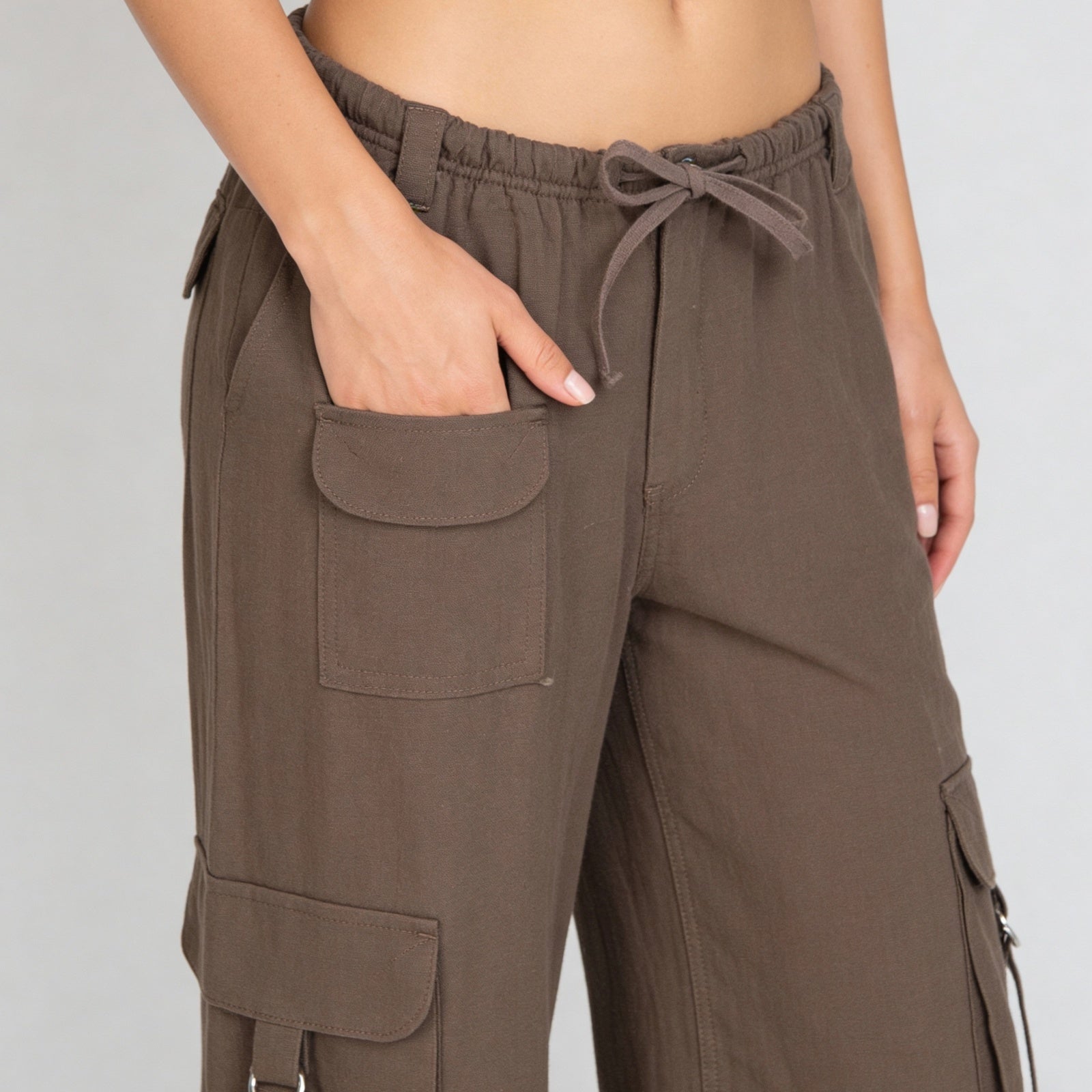 Cotton Ankle Length High Rise Pants