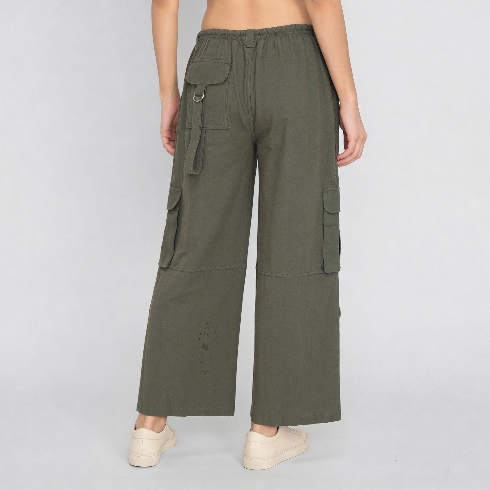 Cotton Ankle Length High Rise Pants