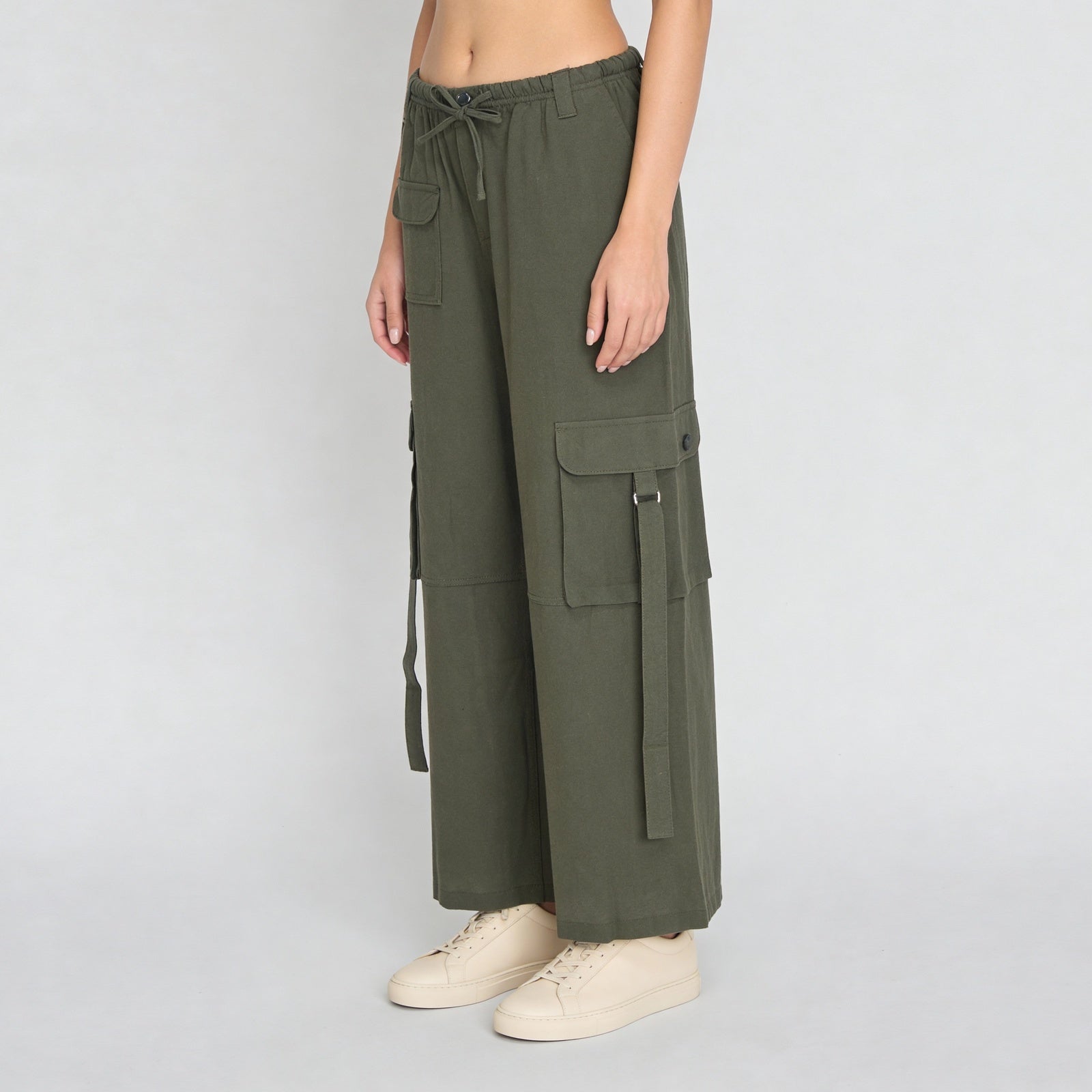 Cotton Ankle Length High Rise Pants