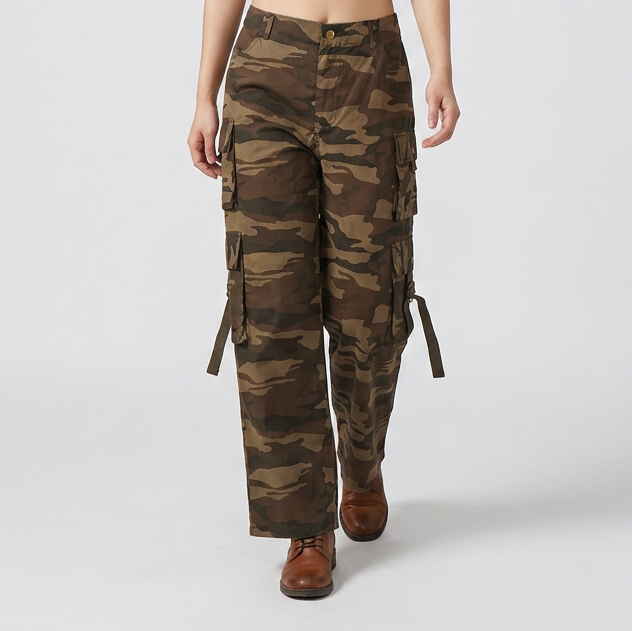 Cotton Printed High Rise Cargos