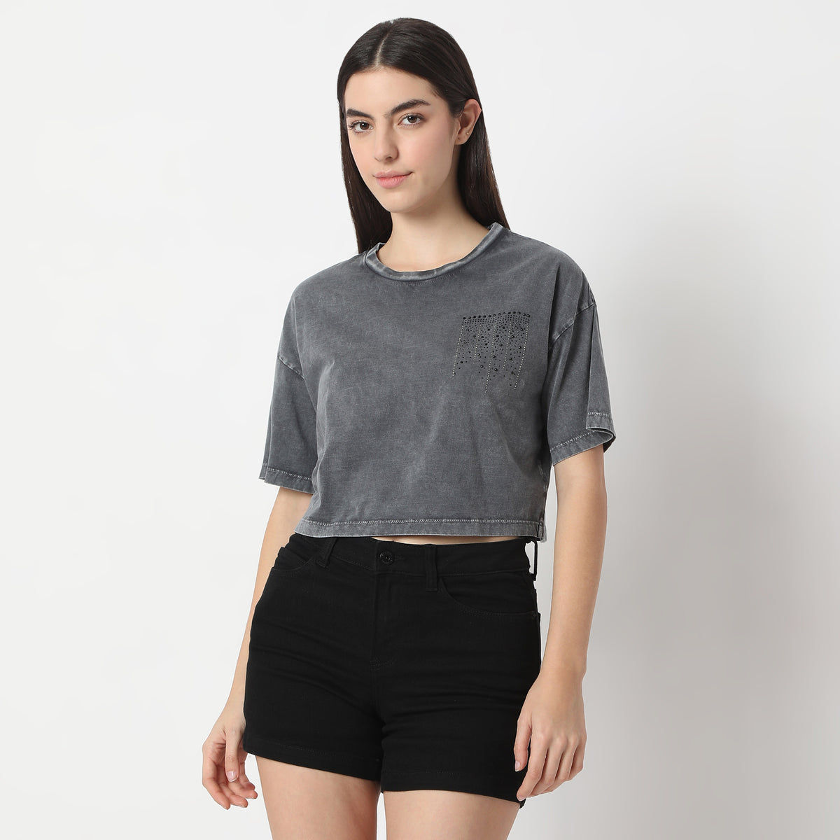 Boxy Fit Solid T-Shirt