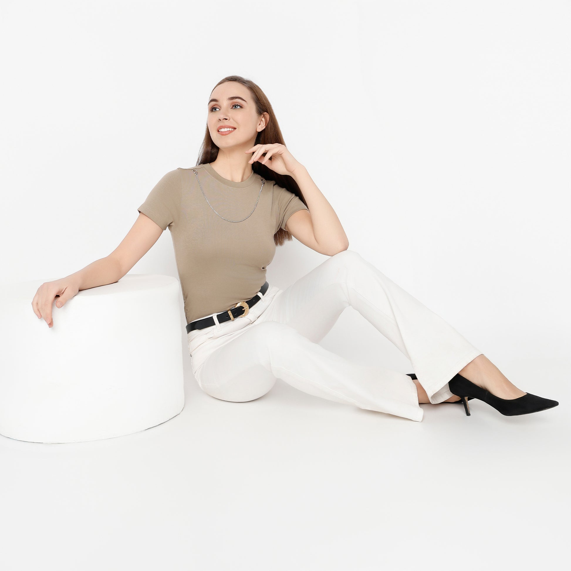 Slim Fit Solid Round Neck T-Shirt