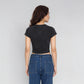 Graphic Crew Neck Cropped T-Shirt