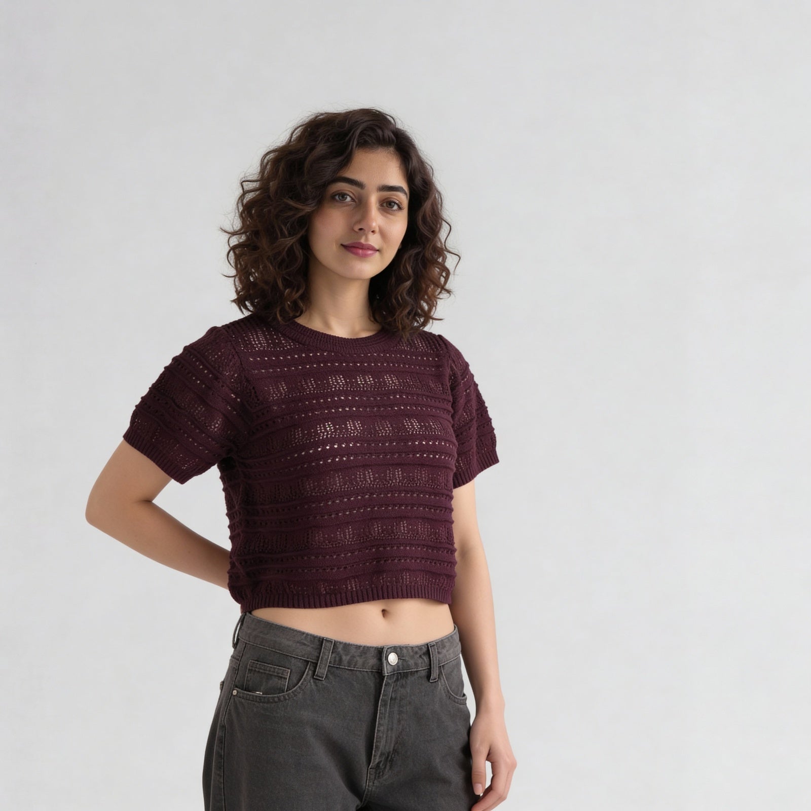Cotton Polyester Striped Short Sleeve T-Shirt