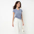 V-Neck Cropped T-Shirt With Side Ruching