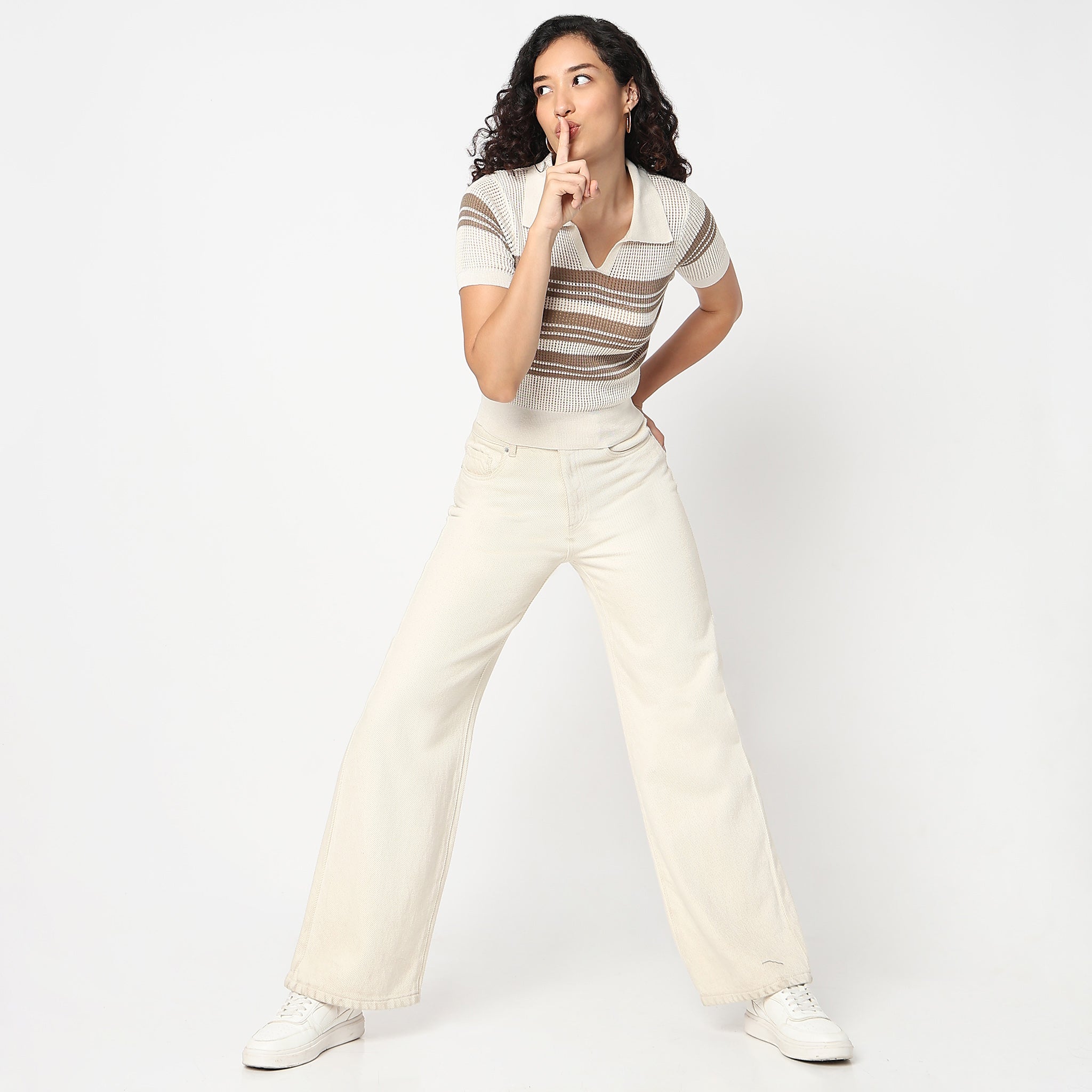 Betty Fashion Striped Detail Knitted T-Shirt