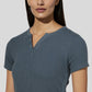 V-Neck Solid Fashion T-Shirt With Side Ruching