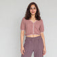 V-Neck Cropped Knitted Shrug