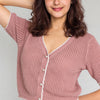V-Neck Cropped Knitted Shrug
