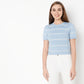 Regular Fit Striped Round Neck Top