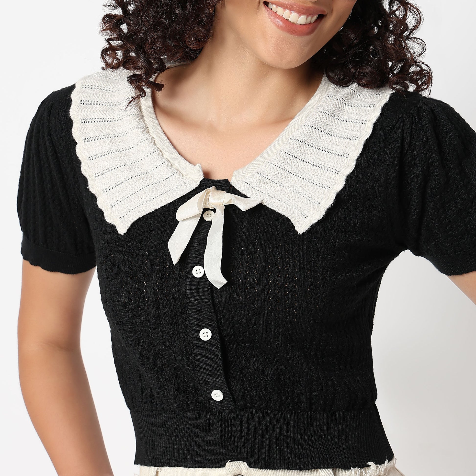 Betty Peterpan Collar Fashion T-Shirt