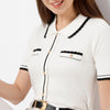 Solid Shirt Collar With Flap Korean Style T-Shirt