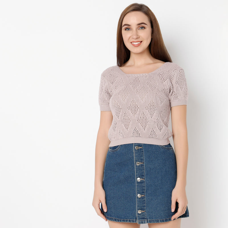 Regular Fit Solid Round Neck T-Shirt