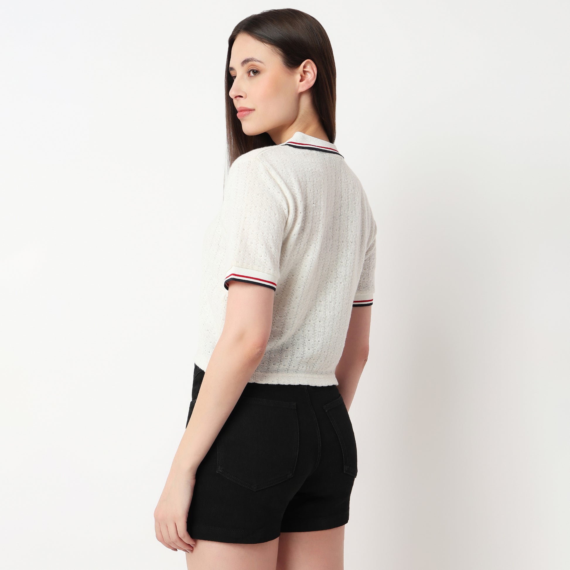 Cotton Crop Polo T-Shirt