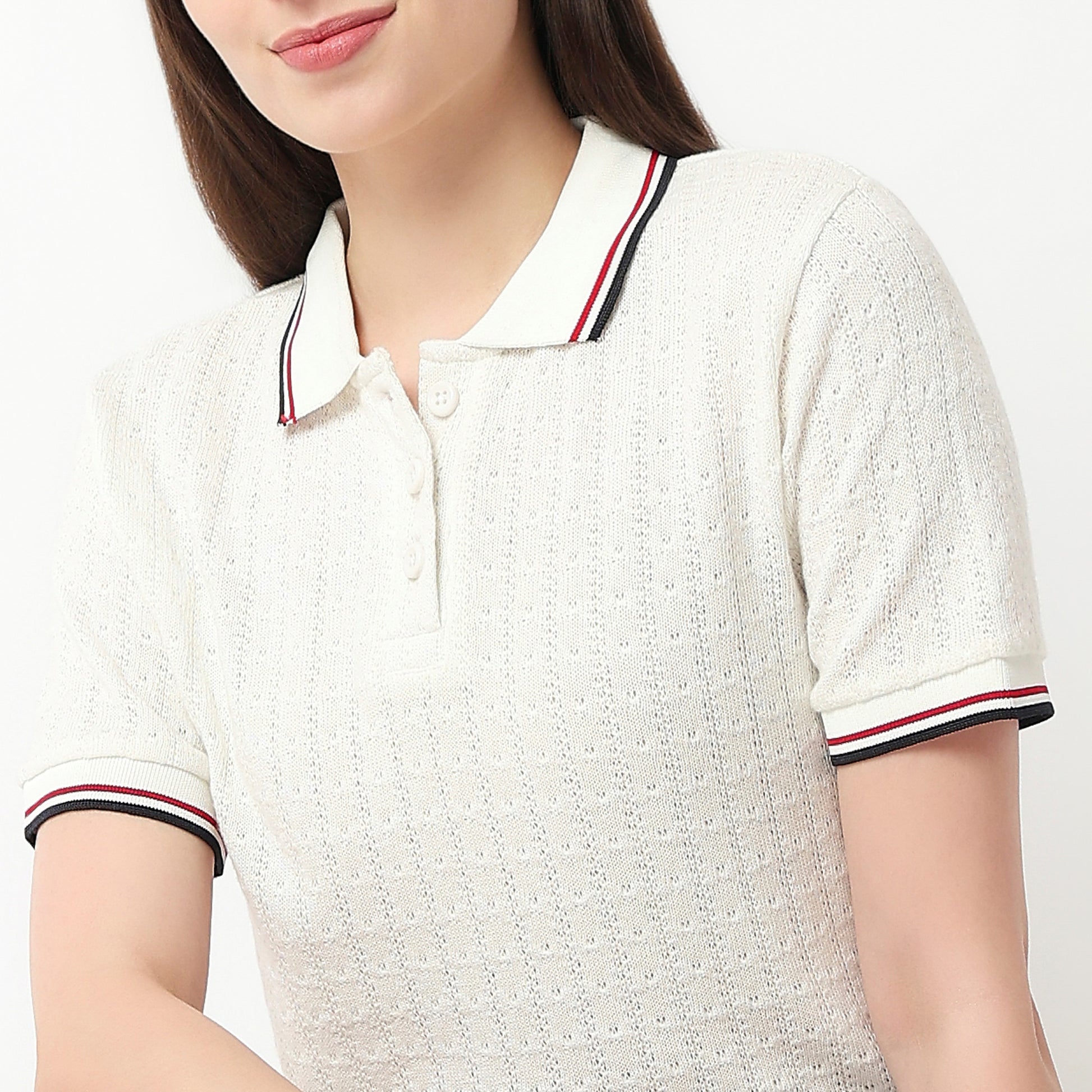Cotton Crop Polo T-Shirt