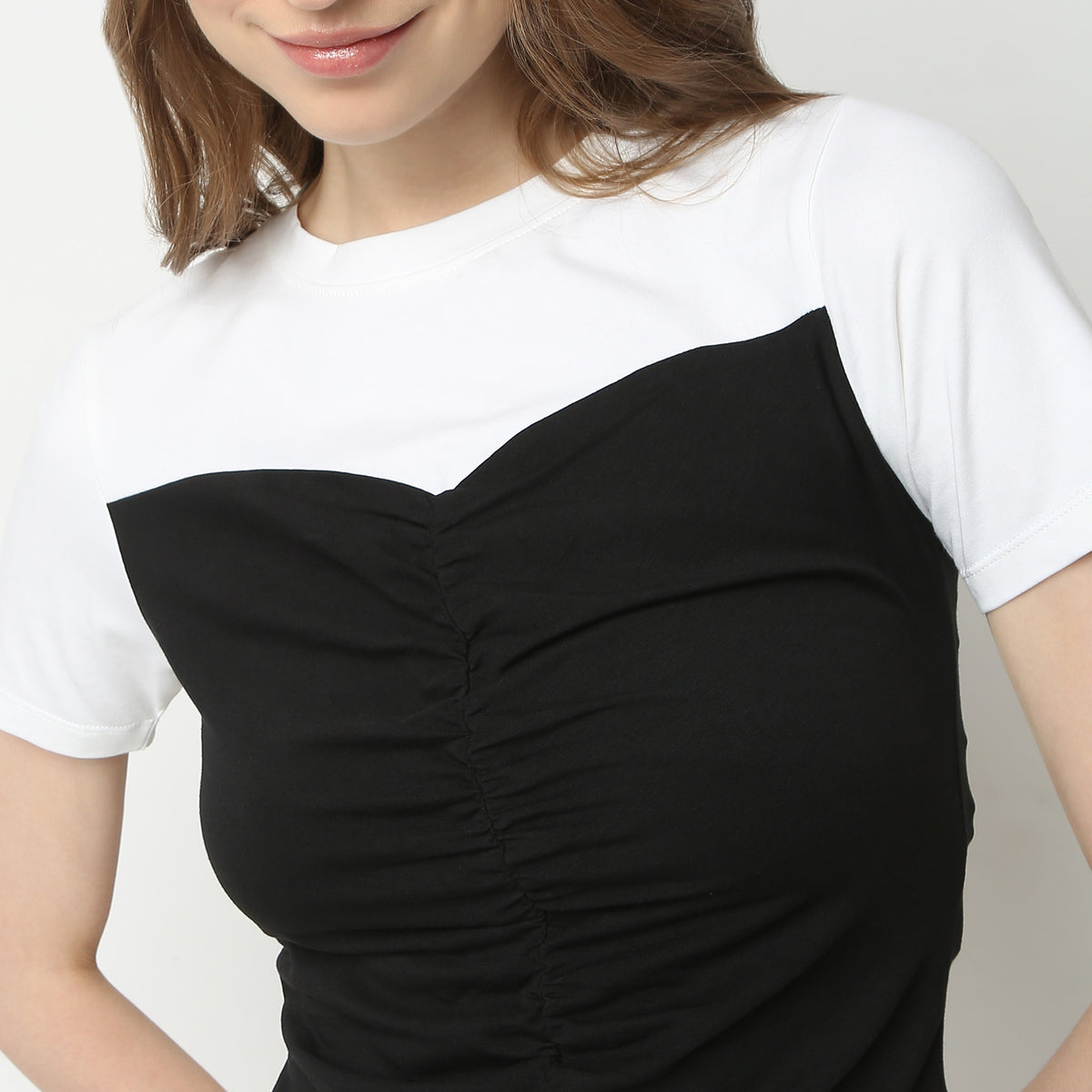 Slim Fit Cut And Sew Round Neck T-Shirt